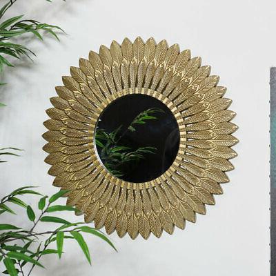 grande oro piuma da parete specchio vintage