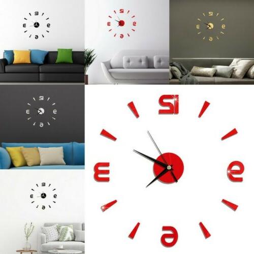 grande orologio da parete 3d specchio adesivo