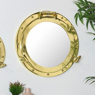 grande ottone metallo oblo stile muro specchio