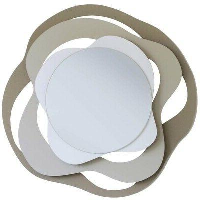 isotta specchio beige e nocciola 83cm acciaio