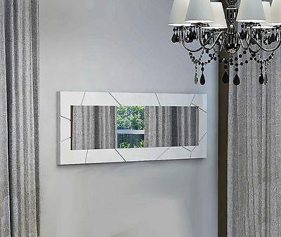 kenia specchiera moderna con intagli intarsi bianco