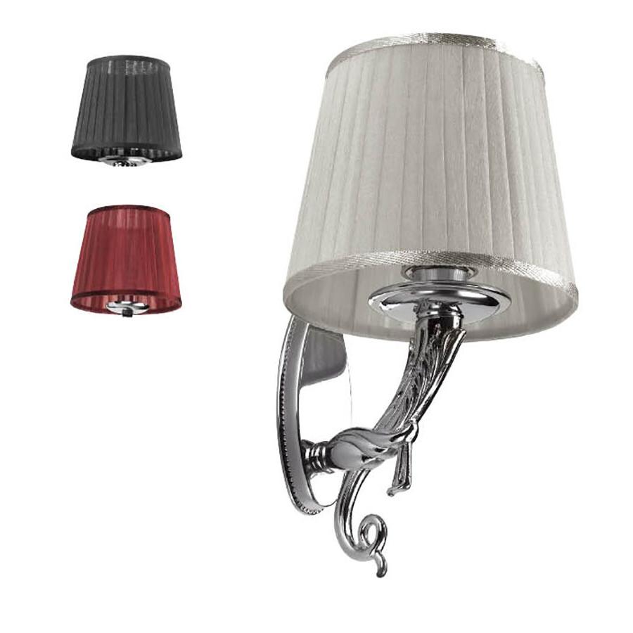 lampada con paralume rosso nero bianco specchio