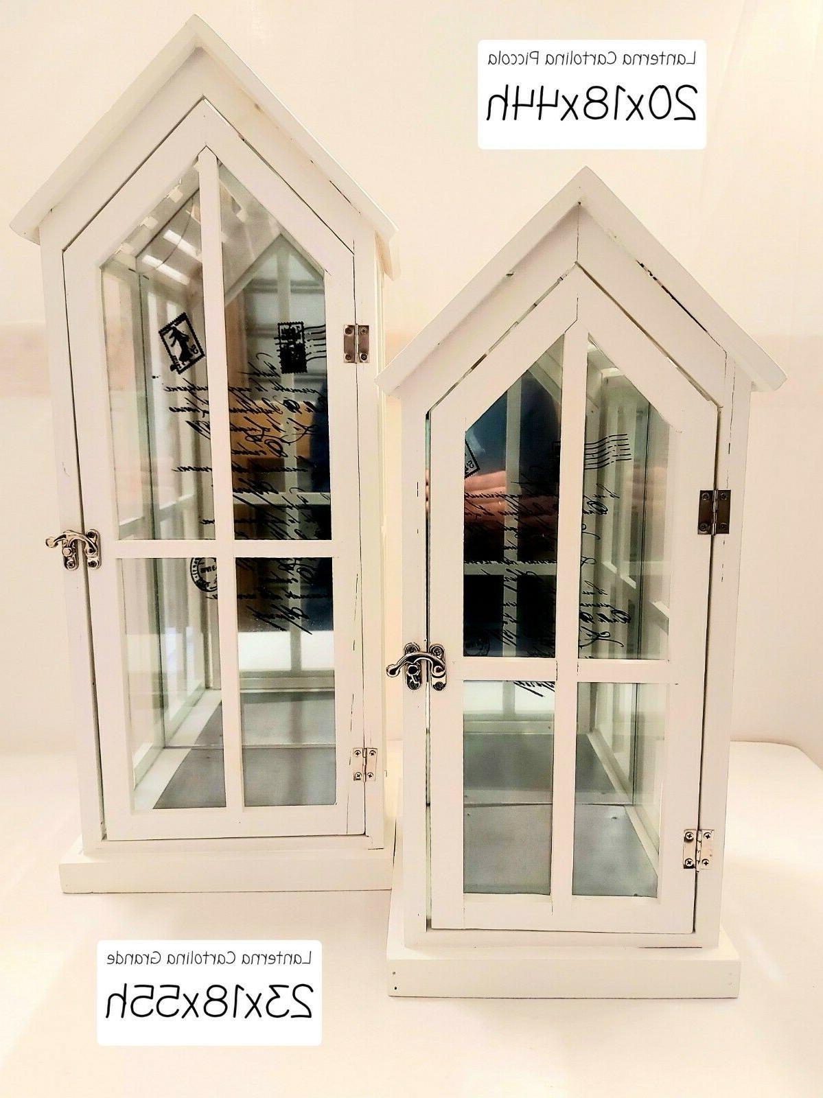 lanterna in legno bianco misura piccola con