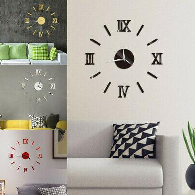 moderno grande orologio da parete 3d adesivo