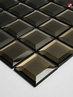 mosaico in vetro piastrelle specchio braun 15x15