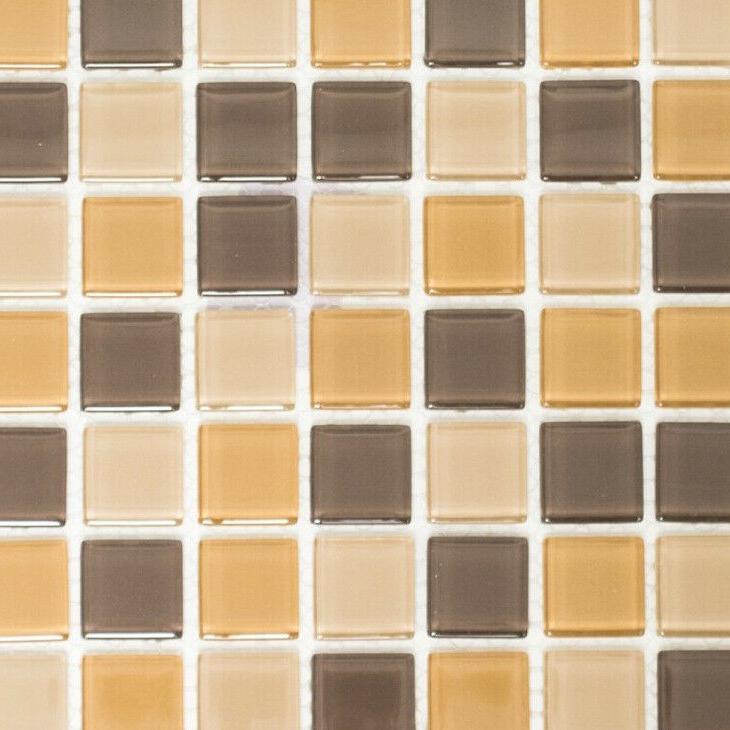 mosaico piastrella traslucido vetro marrone cucina specchio