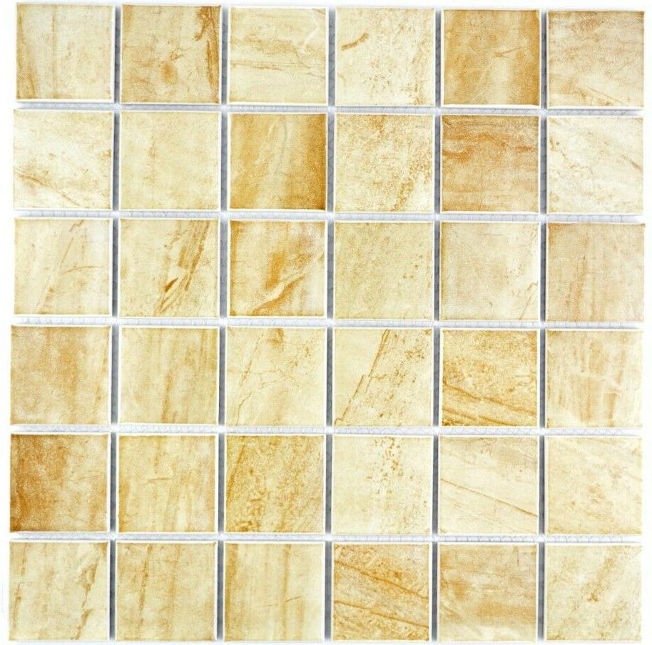 mosaico tessere ceramica travertino specchio muro beige