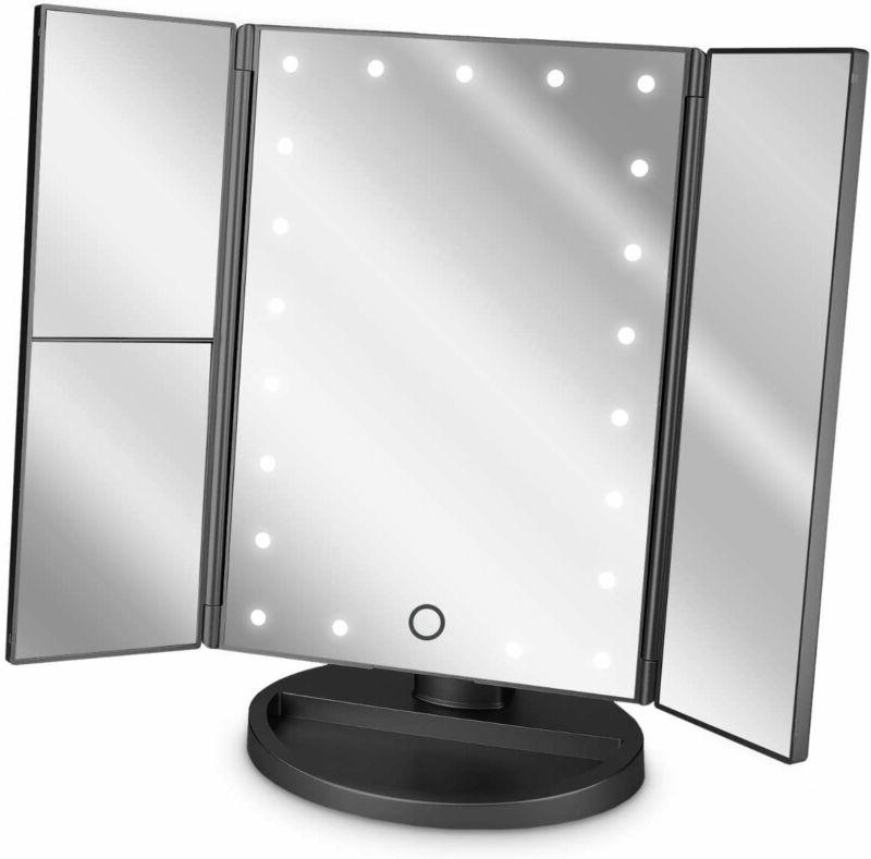 navaris specchio pieghevole per trucco a led