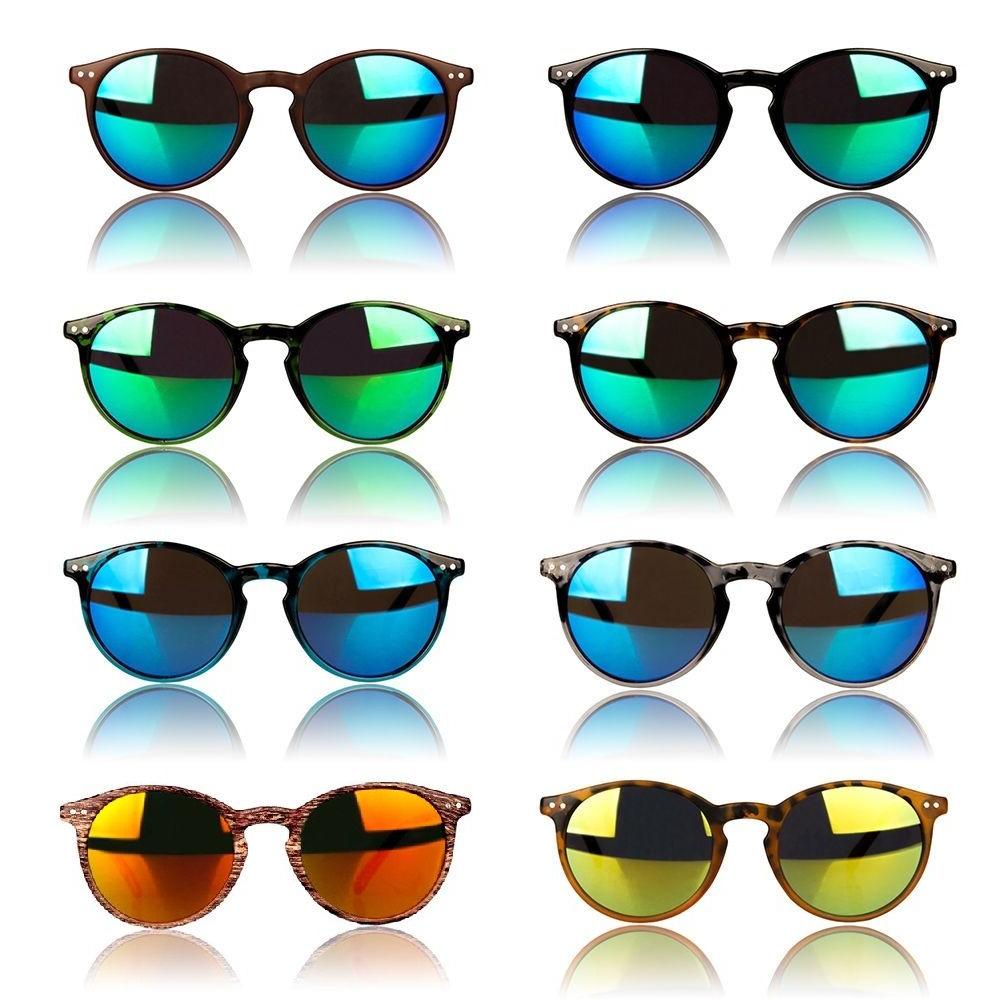 occhiali da sole a specchio rotondi vintage