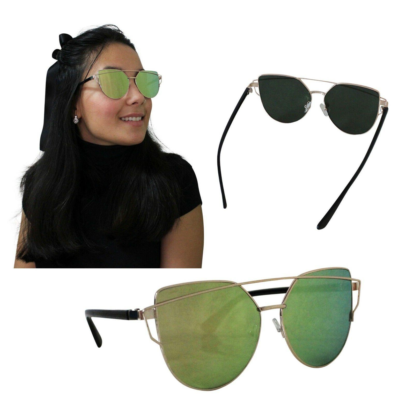 occhiali da sole donna dorato rosa verde