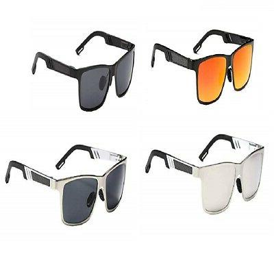occhiali sole uomo uv400 acciaio rettangolari