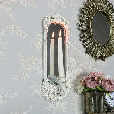 ornato crema specchio muro candela vintage francese