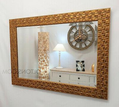 oro antico mosaico specchio da parete legno