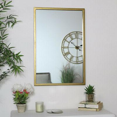 oro rettangolare specchio da parete metallico camera