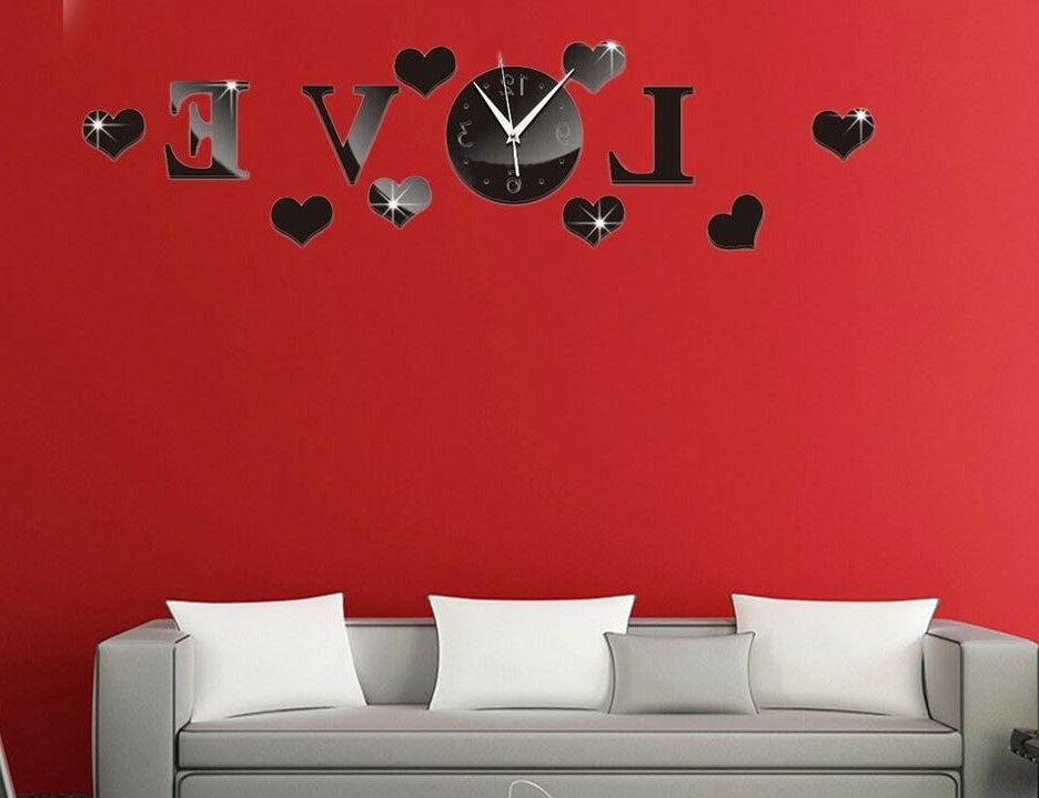 orologio 3d parete muro specchio decalcomania casa