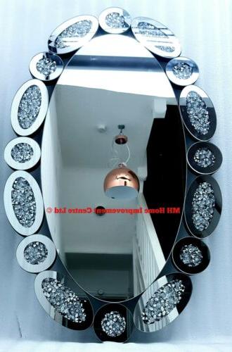 ovale diamante frantumare cristallo luccicante murale decora
