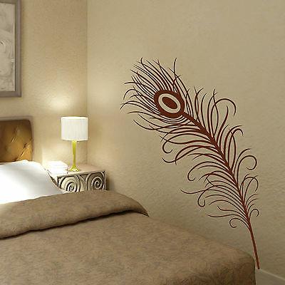 piuma di pavone vinile adesivi parete arte