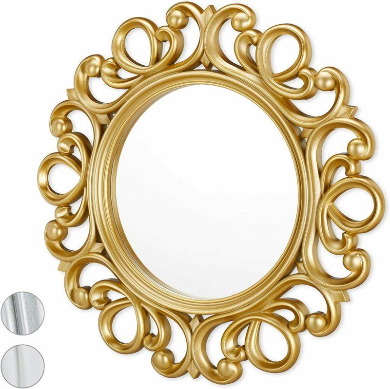 relaxdays specchio decorativo rotondo da parete con