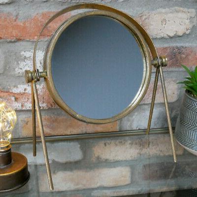 rotondo oro metallo specchio vanity piccolo metallico