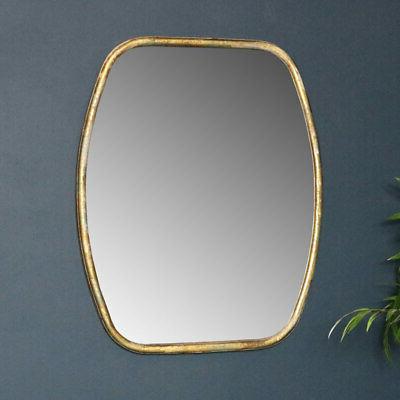 rustico oro metallo incorniciato muro specchio vintage