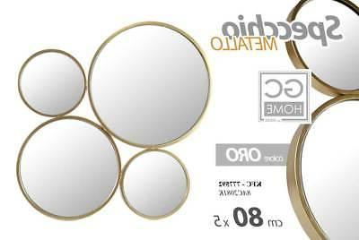 set 4 specchi composizione in metallo decorativi