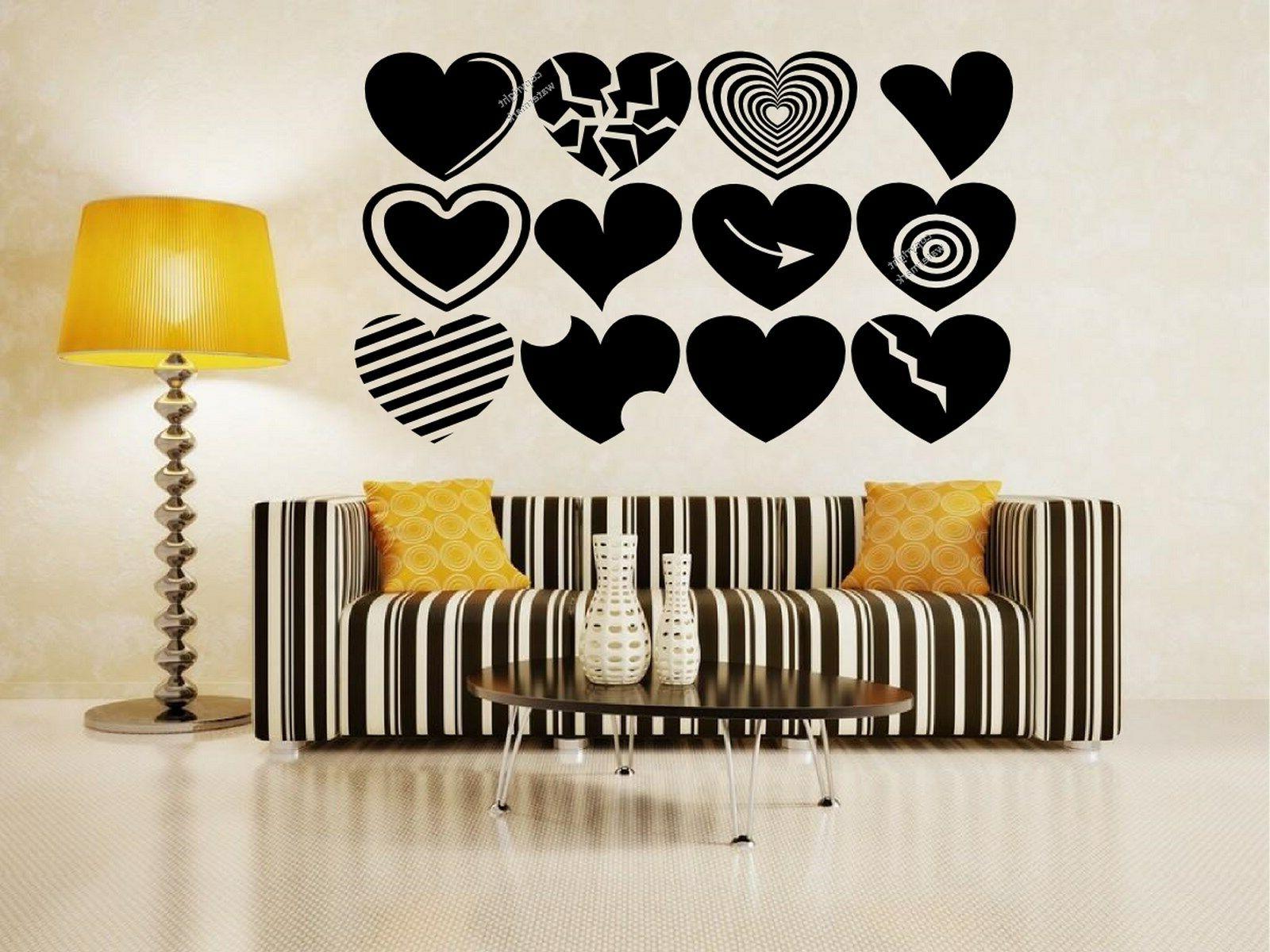 set di 12 creativo cuori grande adesivo