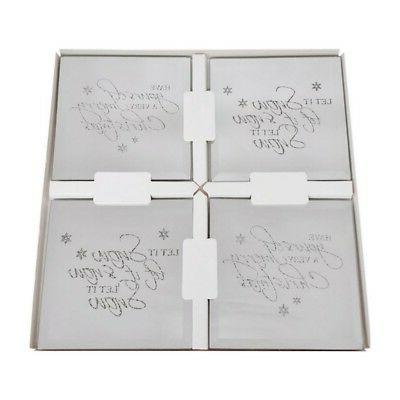 set di 4 specchio quadrato tavolo natale