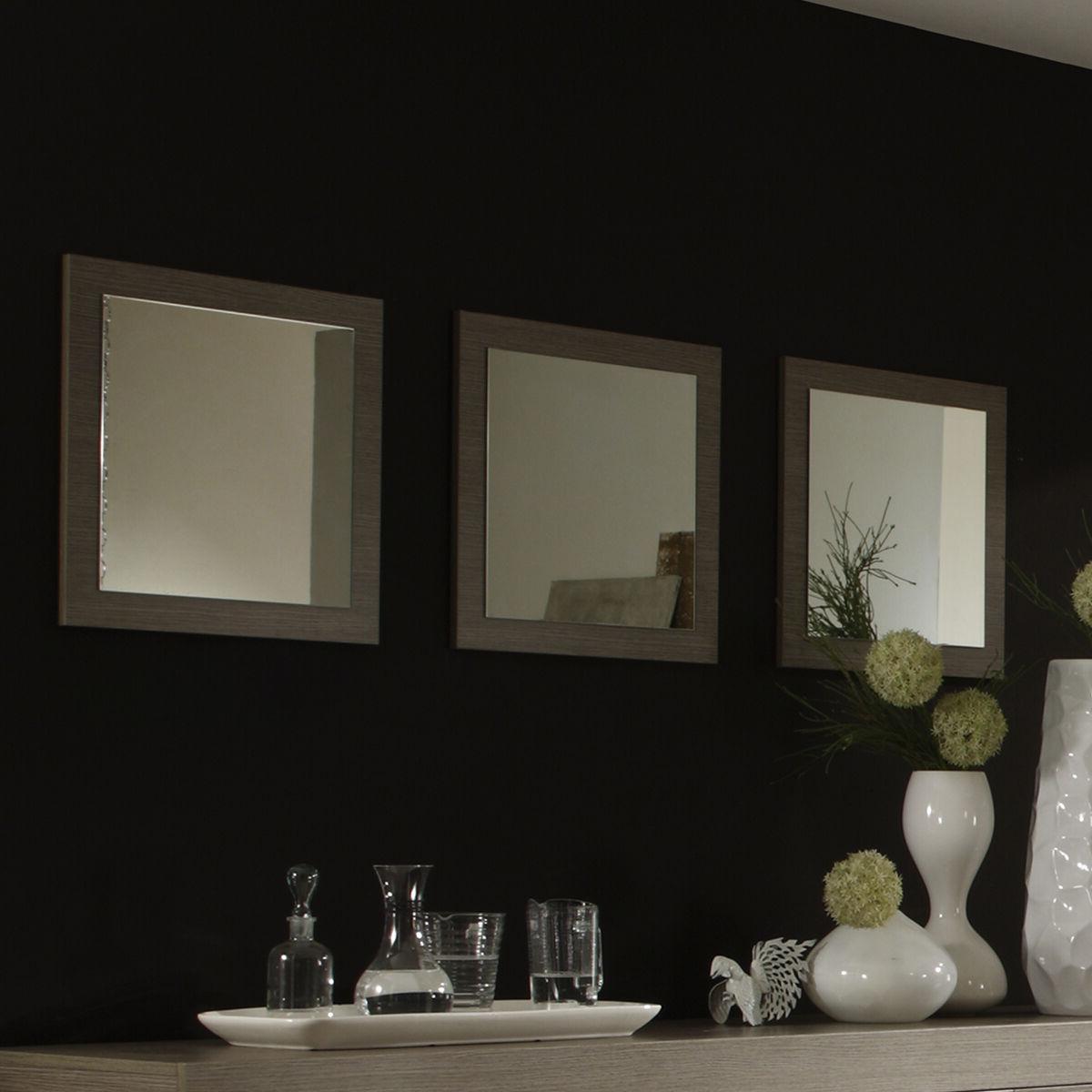 set di tre specchi quadrati moderni eos