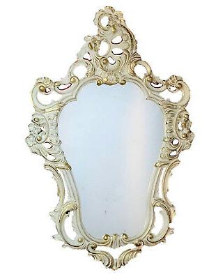 shabby chic oro bianco specchio da parete