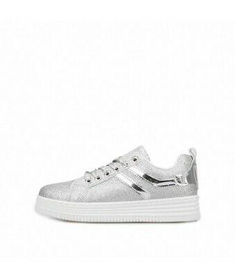 sneakers glitter con dettagli effetto specchio