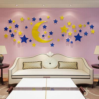 soggiorno adesivi da parete specchio luna camera