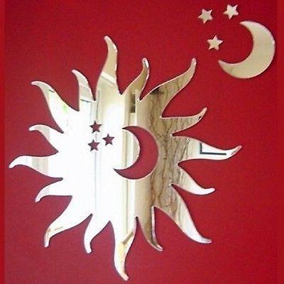 sole con intagliato luna e stars specchio