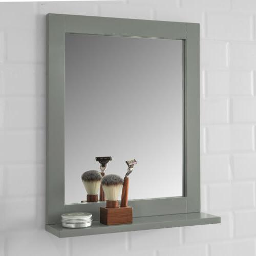 specchiera bagno con mensole grigio specchio l40