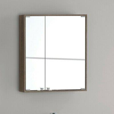 specchiera bagno contenitore 70x60 cm color castagno