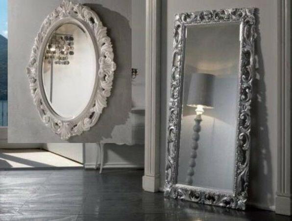 specchiera barocca rettangolare ovale foglia arg oro