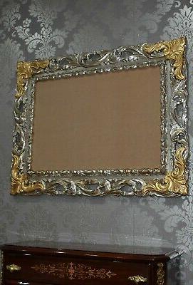 specchiera classica cornice traforata quadro legno argento