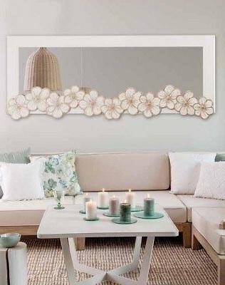 specchiera eden laccata avorio dipinta a mano