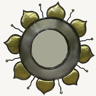 specchiera etnica ferro battuto e ottone sun