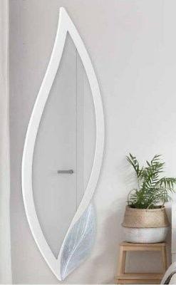 Era Petalo Sagomata Laccata Bianco E Foglia  Argento 60 X 18