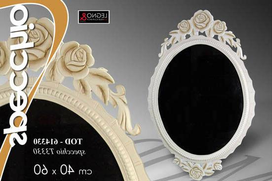 specchiera specchio 60 40 cm ovale beie