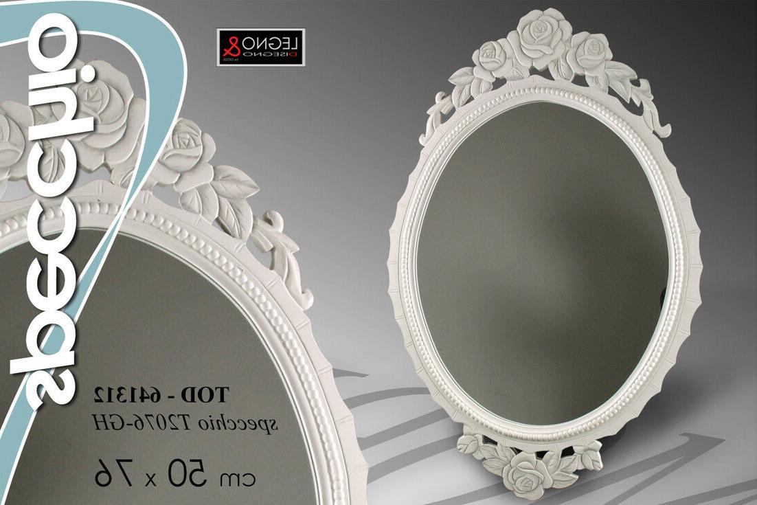 specchiera specchio 76 50 ovale leno cornice