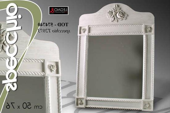 specchiera specchio 78 50 cm bianco panna