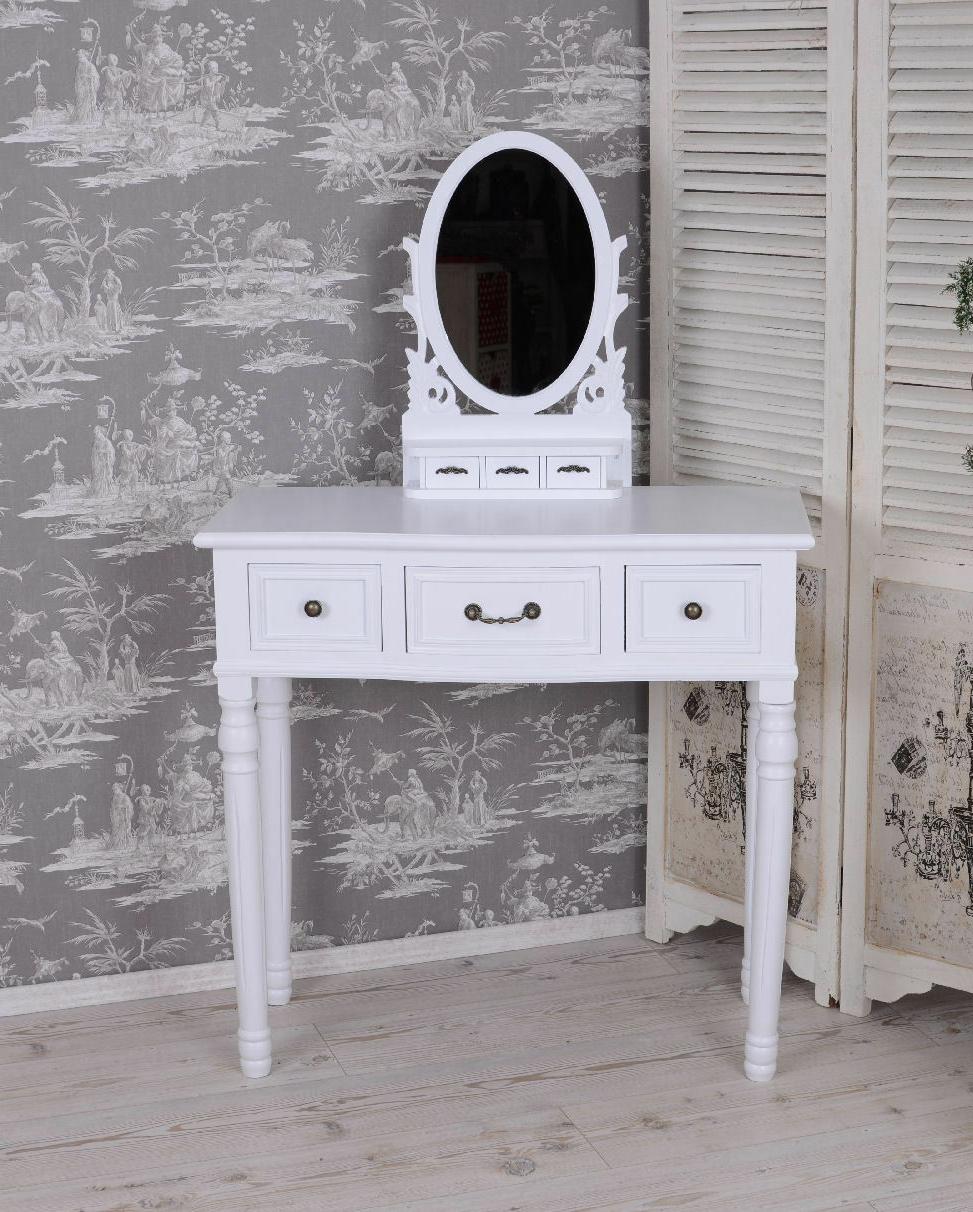 specchiera specchio shabby chic tavolo toeletta bianco