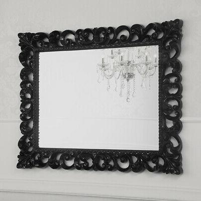 specchiera zaafira stile barocco cornice traforata nero
