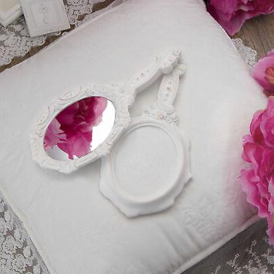 specchio a mano shabby chic colore bianco