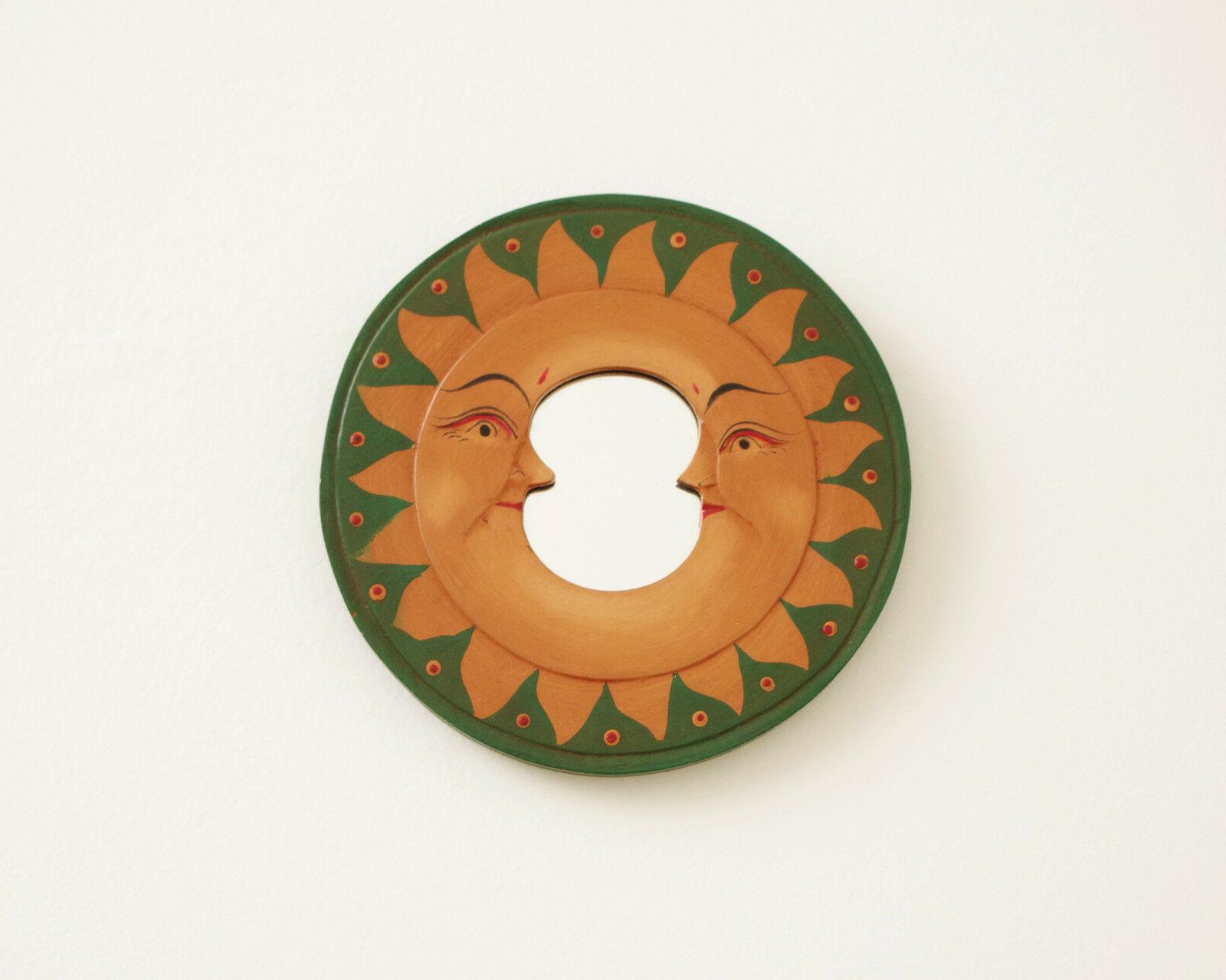 specchio africano legno etnico decorato intagliato handmade