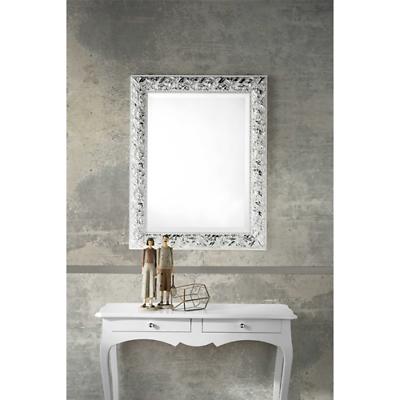 specchio artemsia con cornice in legno bianco