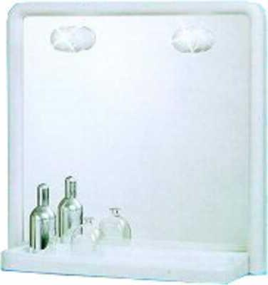 specchio bagno con mensola e faretti 50x51