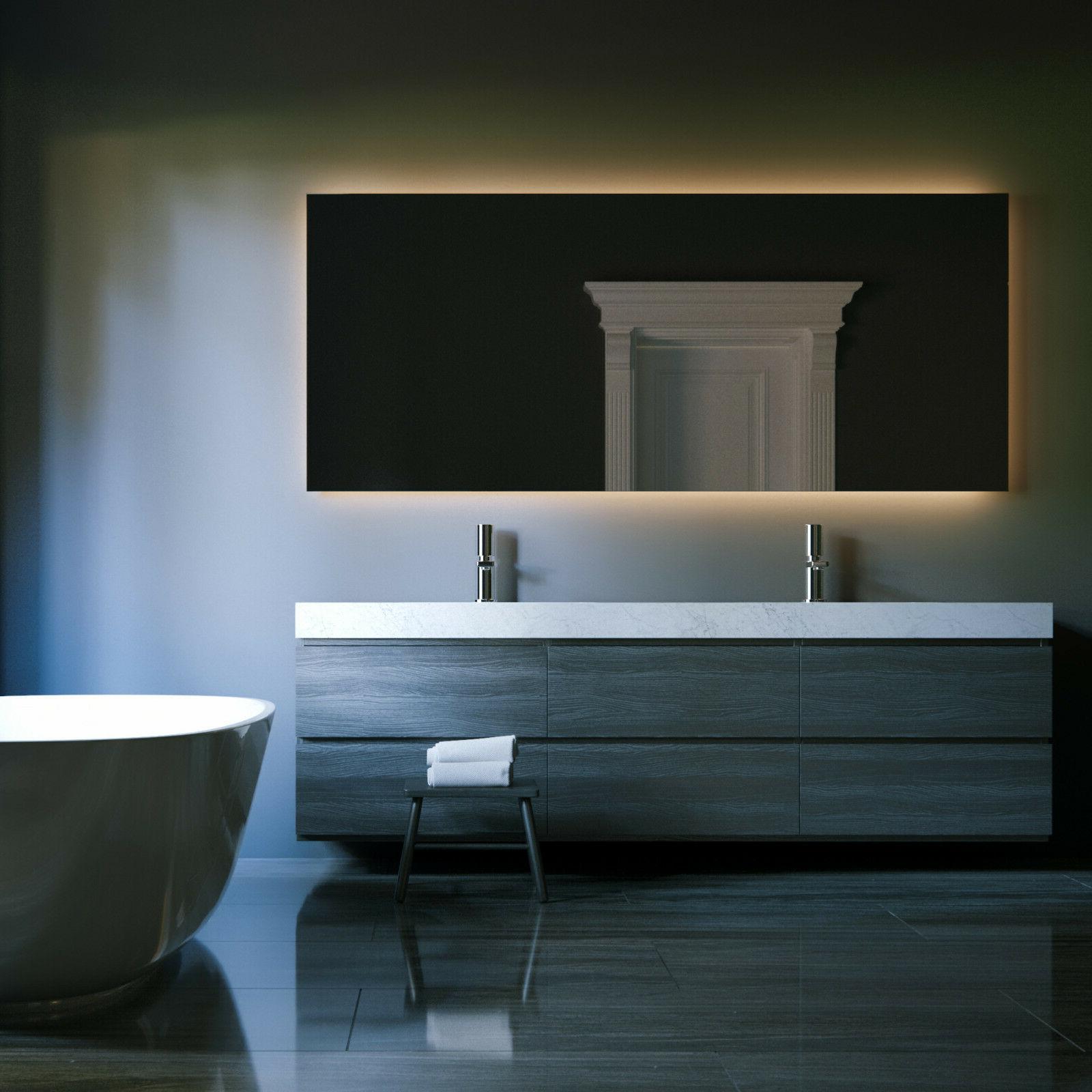 specchio bagno luce led posteriore retroilluminato perimetra