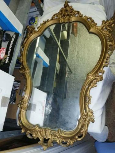 specchio barocco in legno intarsiato cm 100